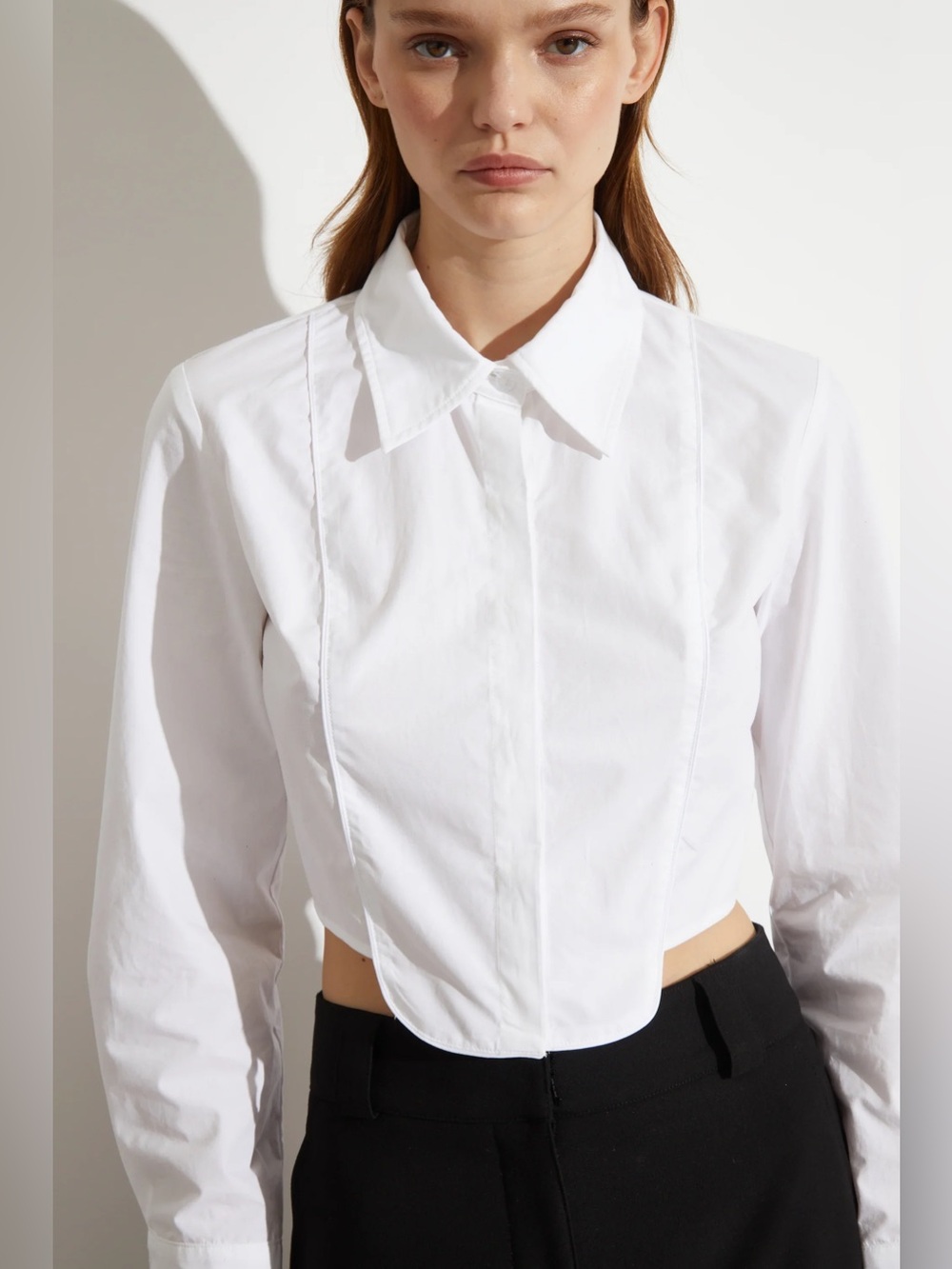 Saint Art New York - Joyce Tuxedo Shirt in White Size Large